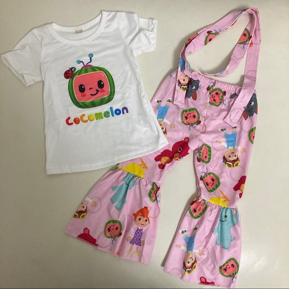 Cocomelon cute pink romper pants set - Picture 2 of 6